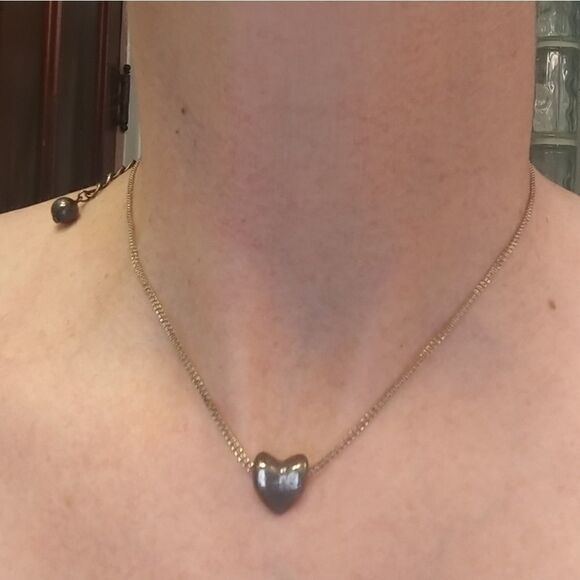 2/$20 Soho Design Antiqued Silver Heart Necklace - Picture 3 of 8